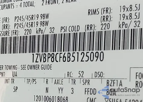 2011 Ford Mustang Gt Premium z USA, uszkodzony, nr VIN 1ZVBP8CF6B5125090